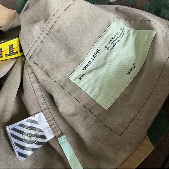 Off White " Field Jacket " Camo 4 Pocket Button Front Jacket - Picture 8 of 10